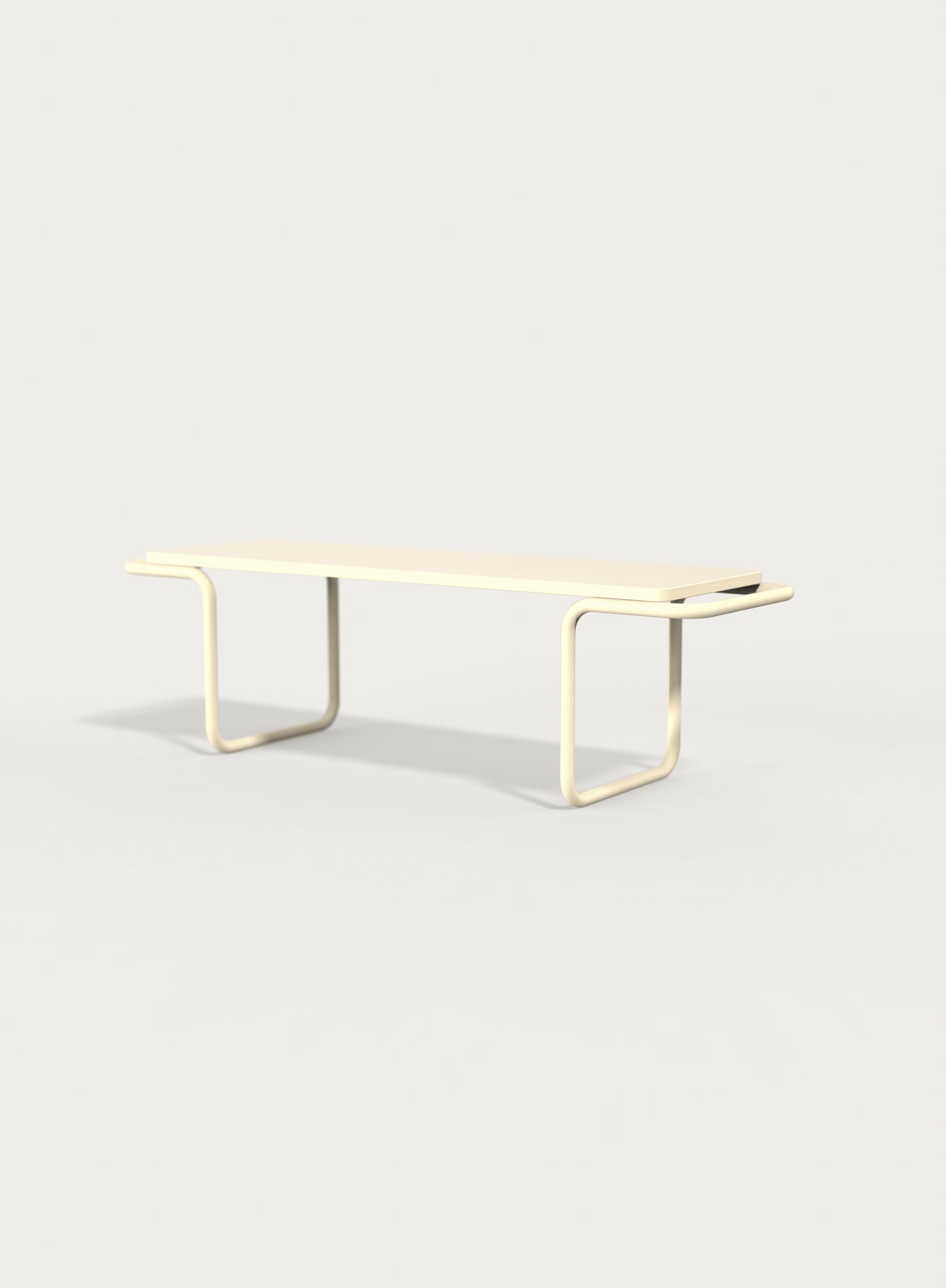 The white ceramic coffee table