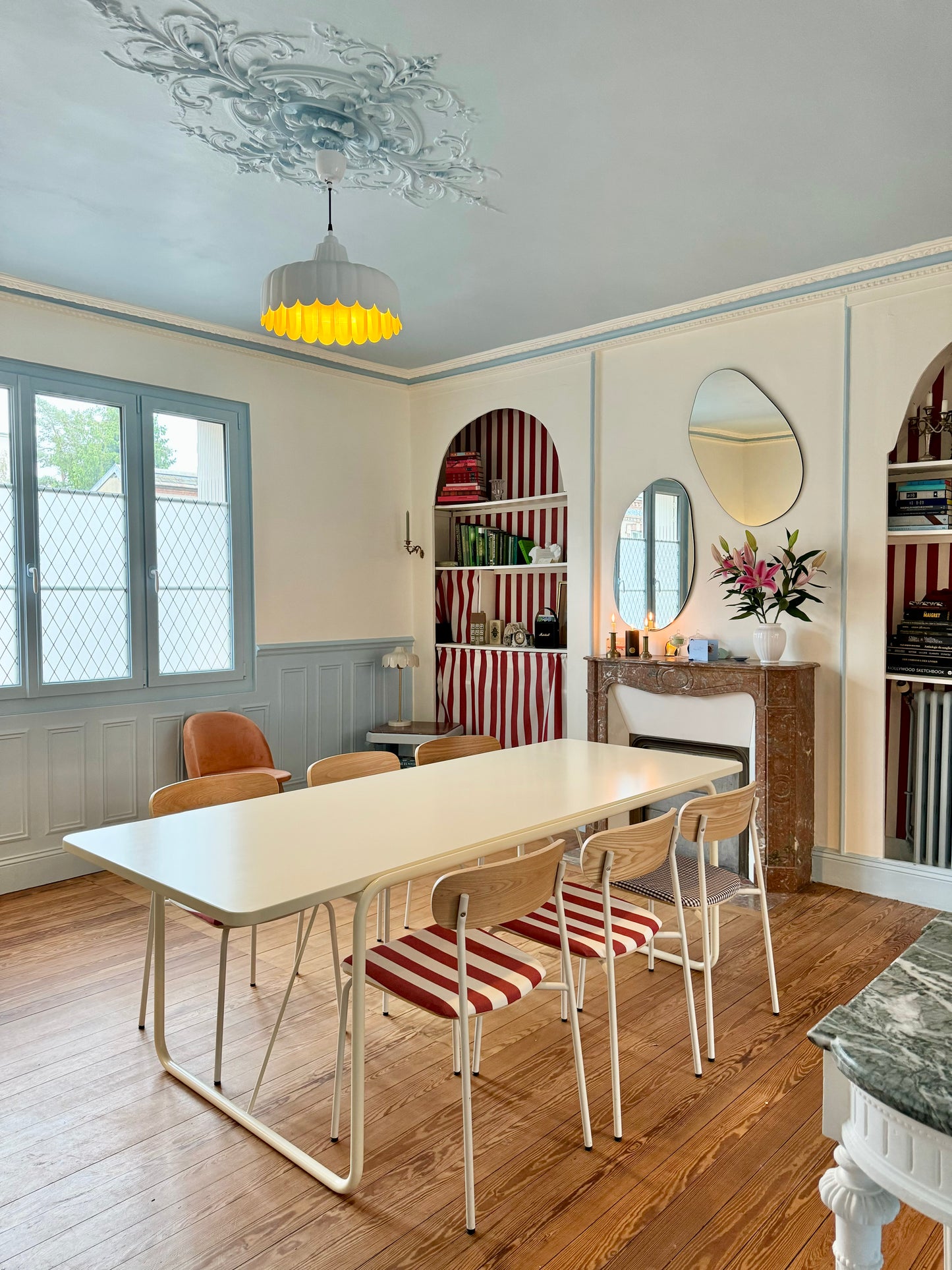 The ceramic white large dining table