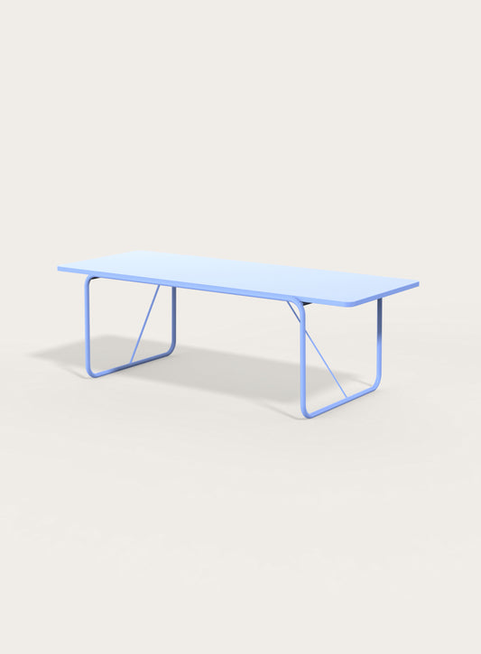 La grande table de salle à manger bleu barbeau